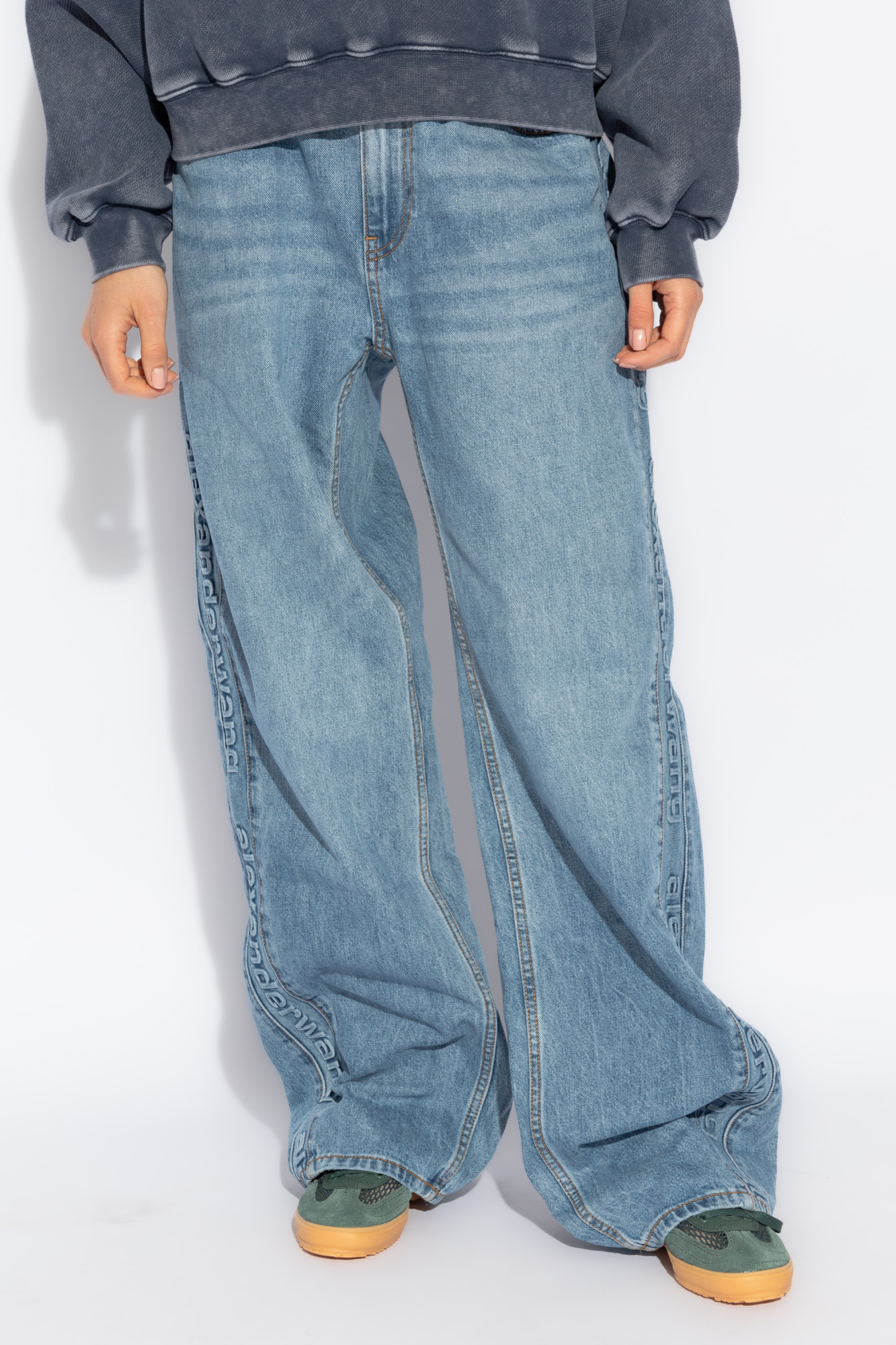 Blue Wide leg jeans Alexander Wang Vitkac Italy